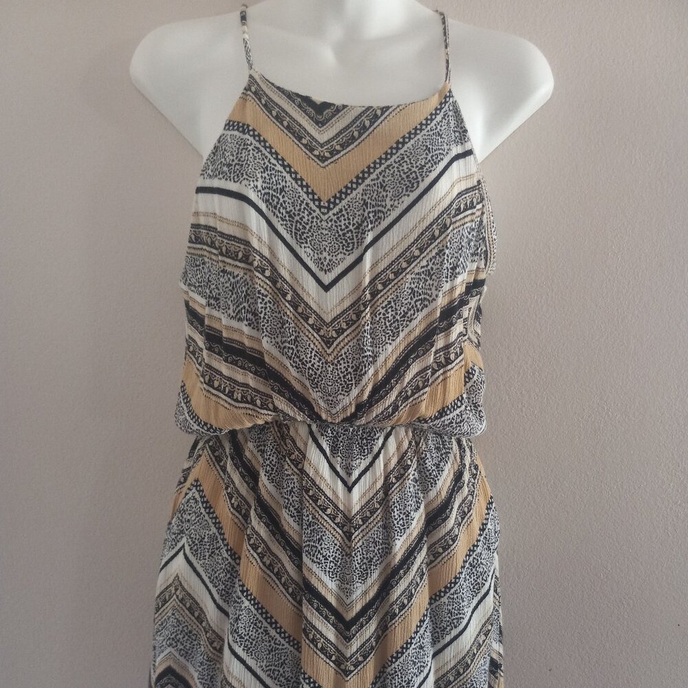 Black and Tan Mini Dress. Medium